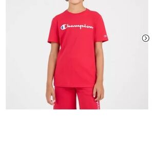 Champion Kids' Bold Red Short Sleeve Tee And Jogger Pants